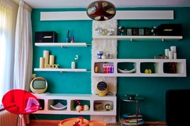 棚,作り付け,遊び心,非対称